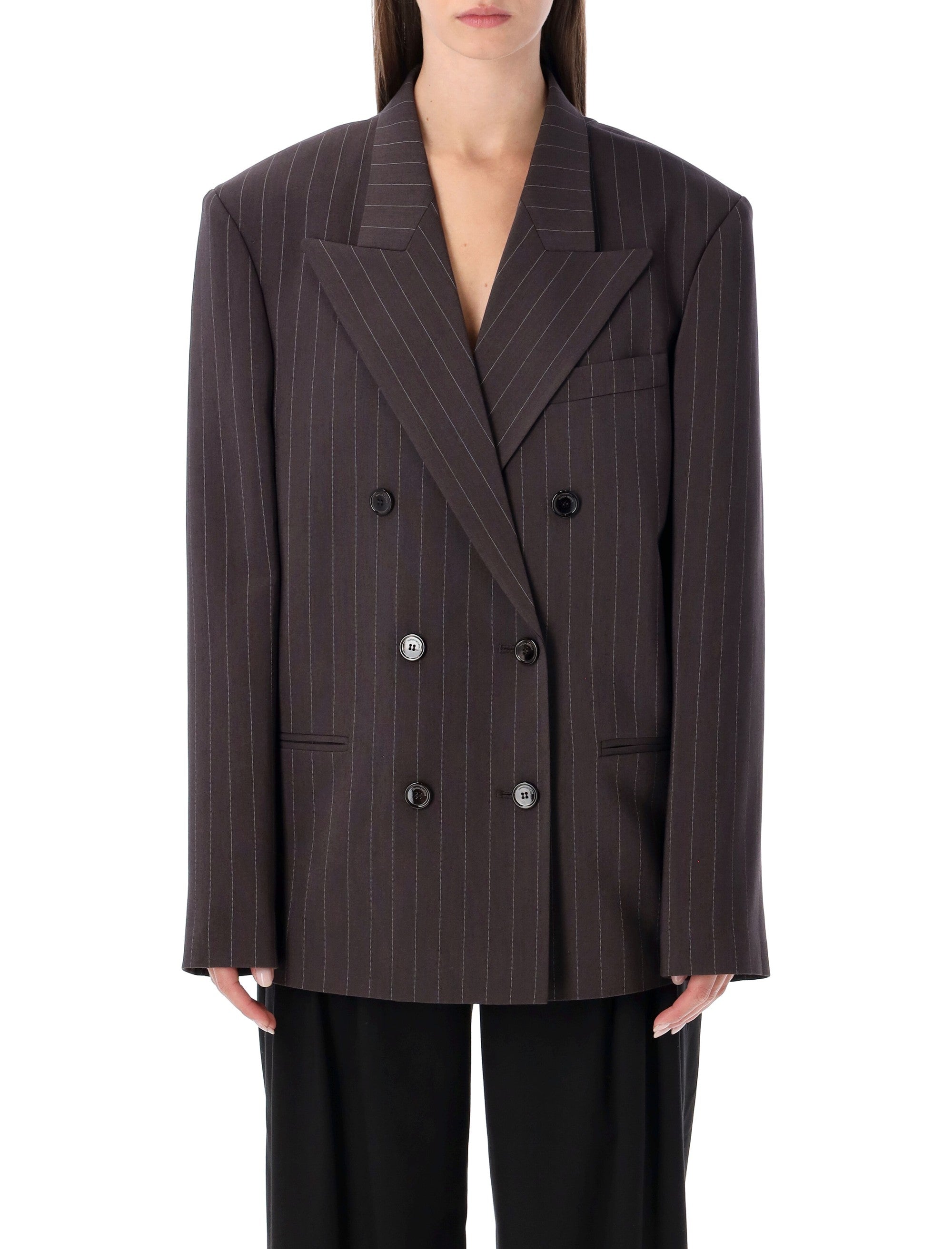 Oversized Double-Breasted Blazer - Women's Size 36