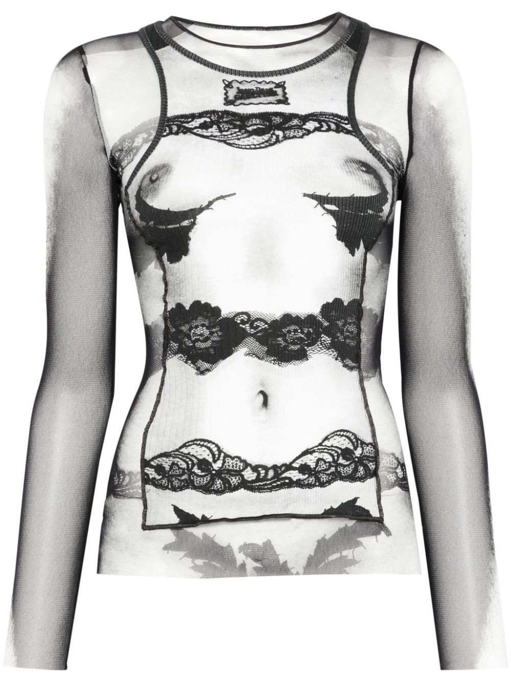 The Body Lace Marinére top - Black
