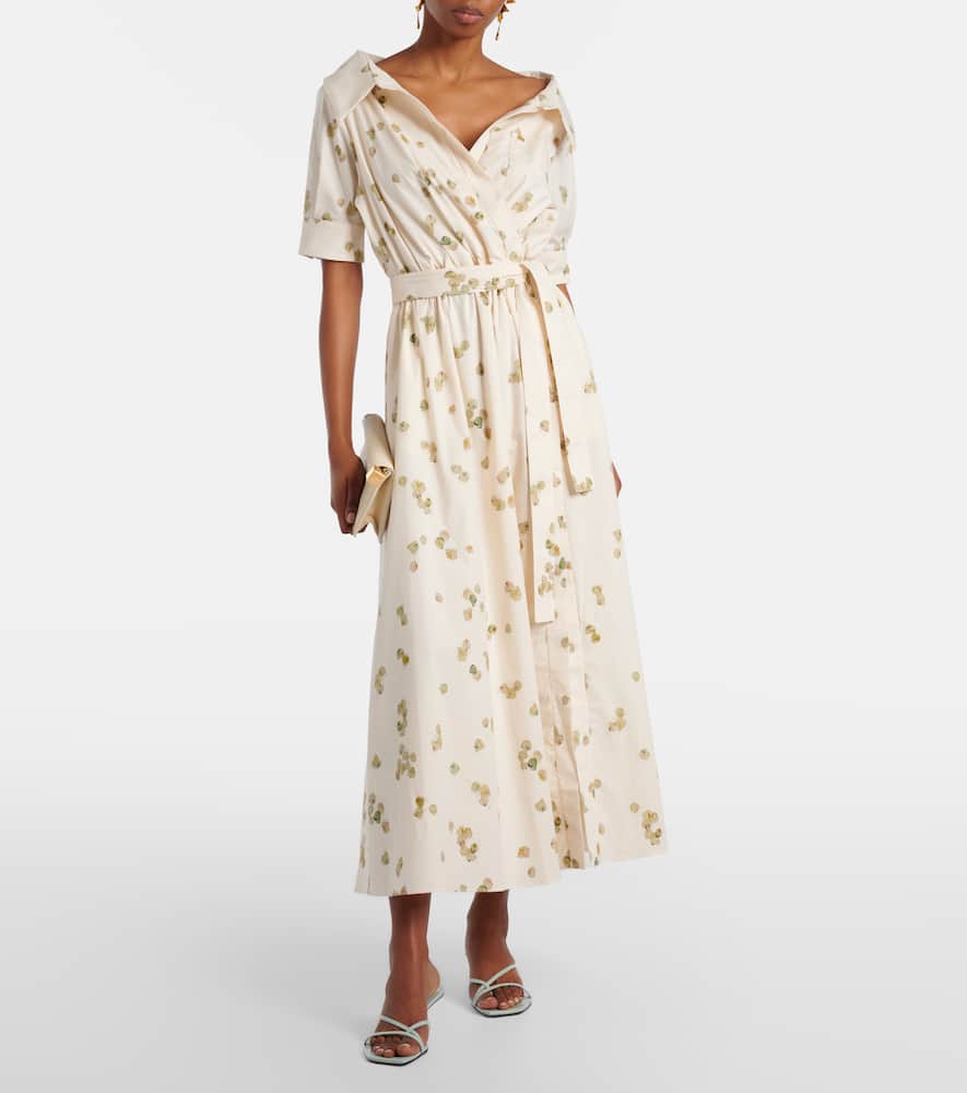Lydia floral cotton-blend wrap dress