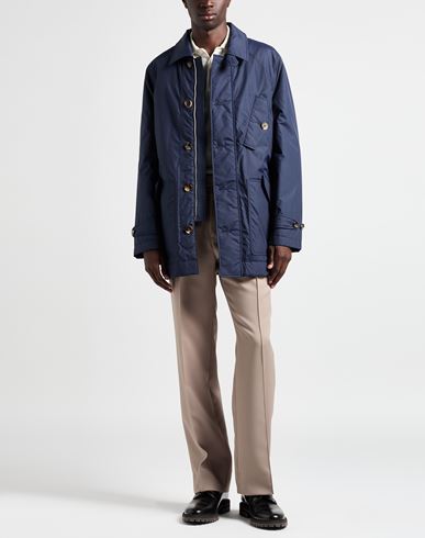 Man Coat Navy Size 40 Polyamide, Virgin Wool, Silk