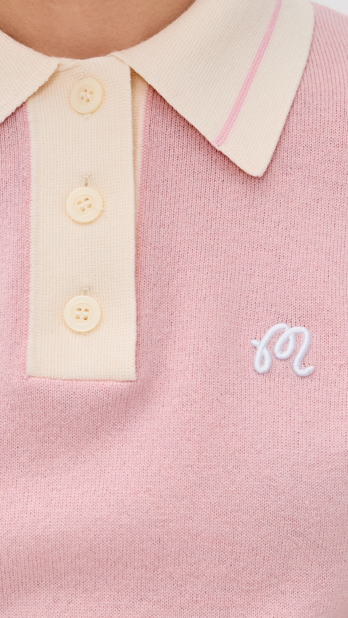 Mikayla Wool Knit Polo Pull Over Dusty Rose