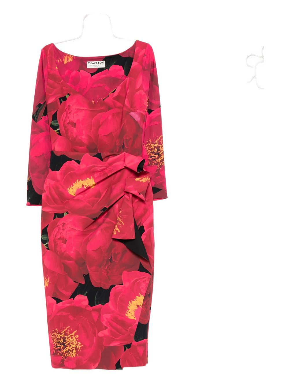 Floral-print draped dress - Pink