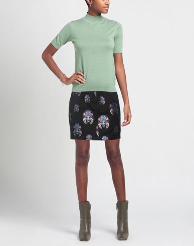 Woman Mini skirt Black Size 10 Acetate, Polyester, Cotton