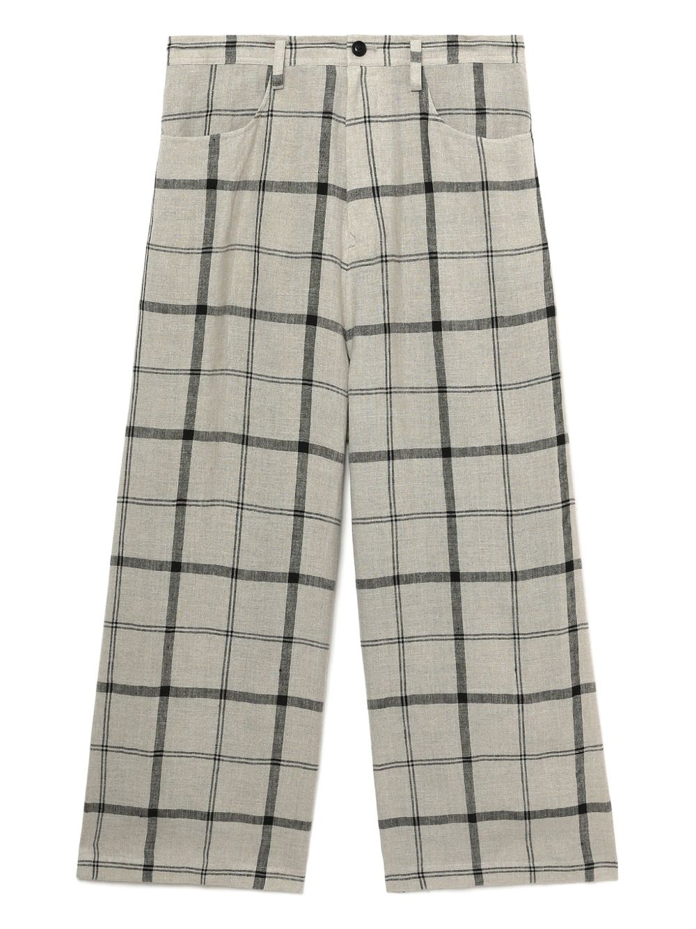 Y's checked trousers - Neutrals