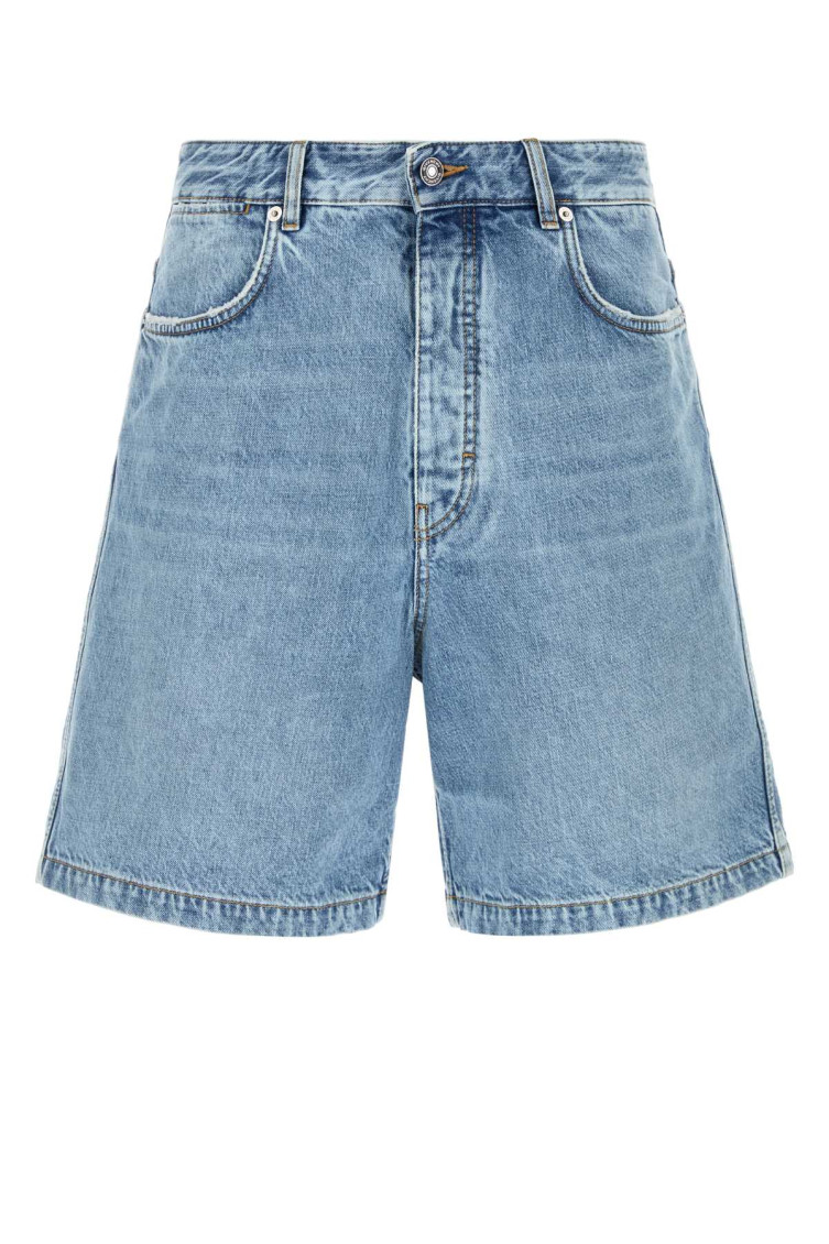 Denim Bermuda Shorts Lightblue Exterior: Cotton - Men