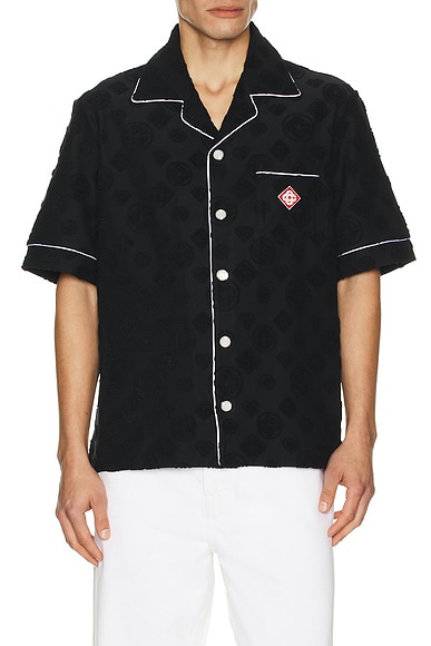 Casablanca Towelling Monogram Shirt in Black - Black. XL/1X also in L, XXL/2X