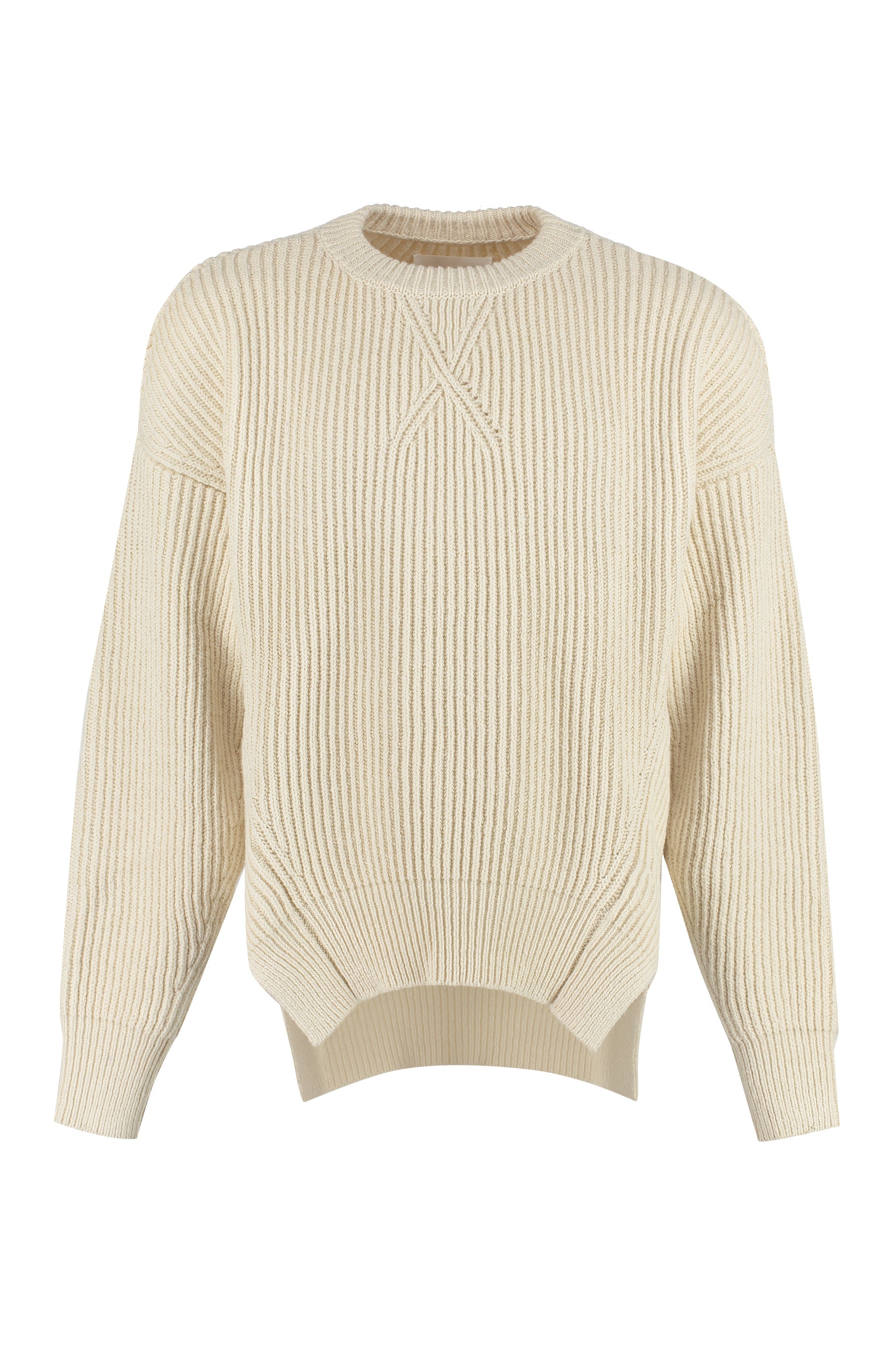 Ribbed Sweater with Side Slits for Men