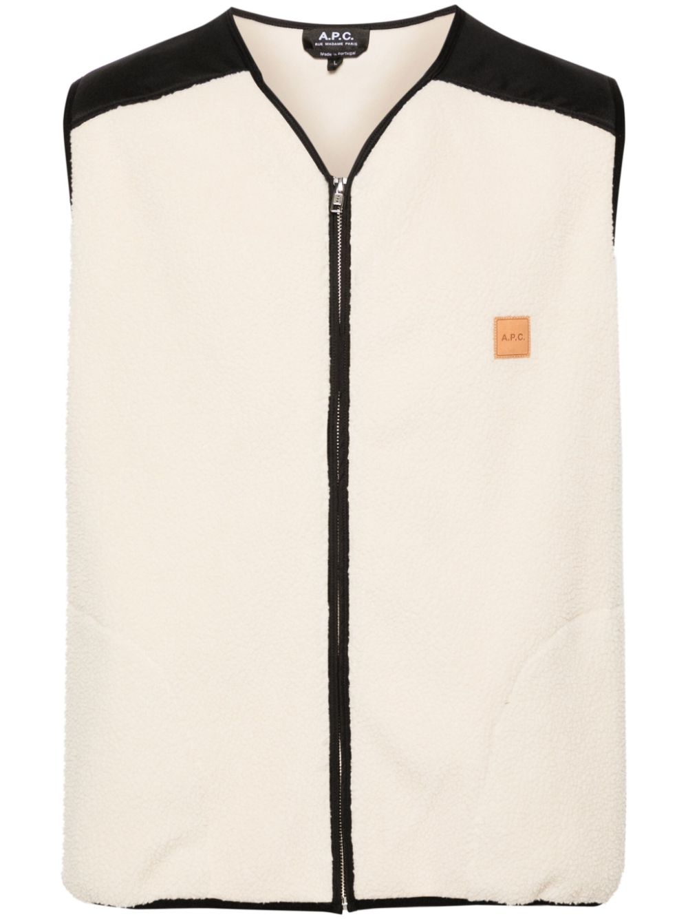 Nate colour-block fleece gilet - Neutrals