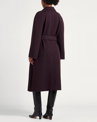 Woman Coat Dark purple Size 4 Wool