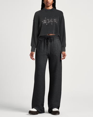 Woman Sweatshirt Charcoal Size L Cotton