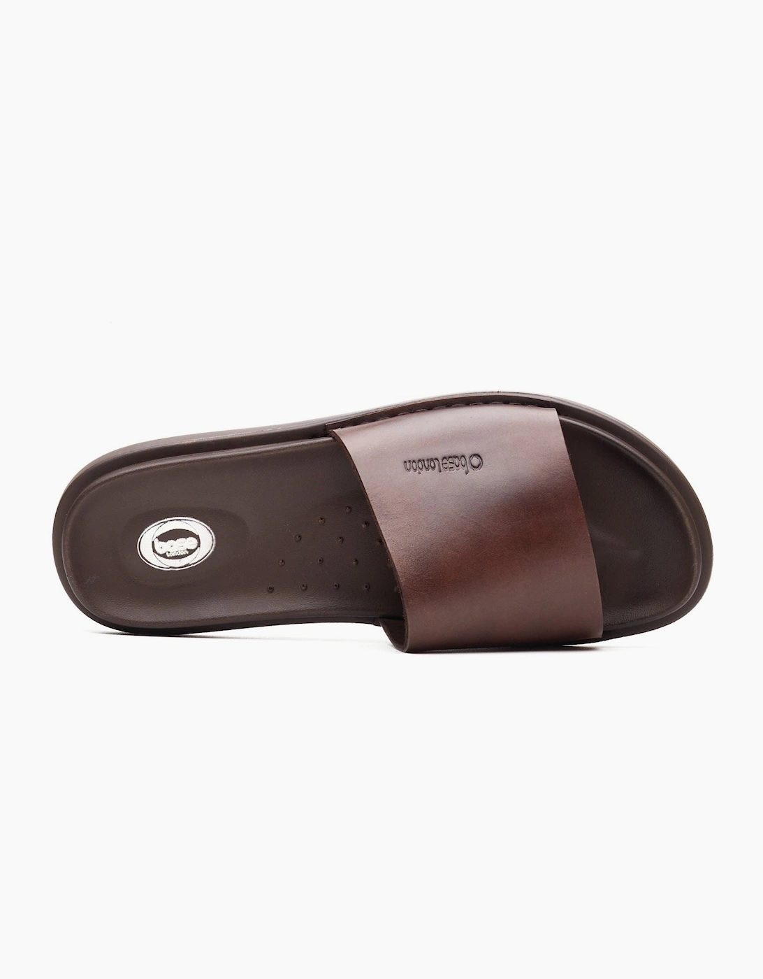 Men's Base London Albany Leather Men's Brown Slide