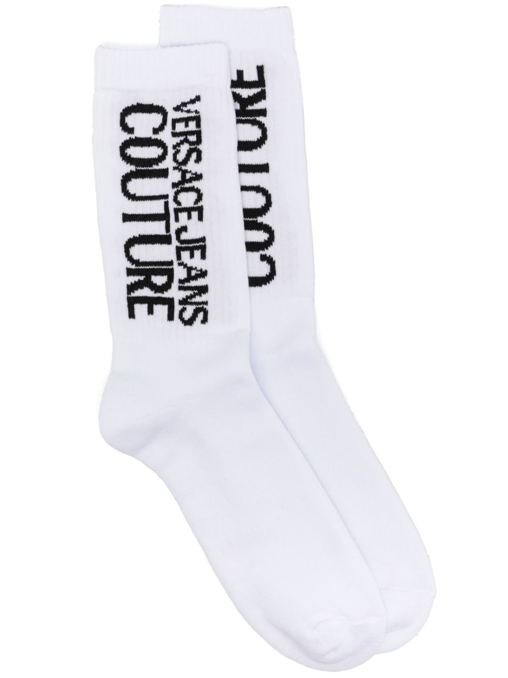 Logo-print cotton socks - White