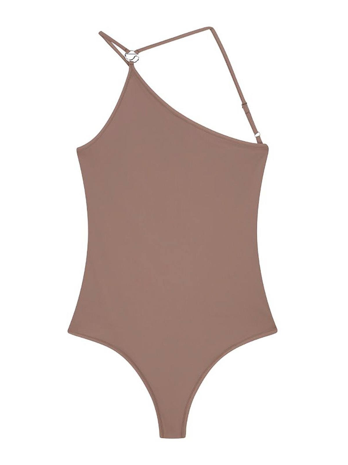 Nude Stretch Lycra One-Piece Swimsuit