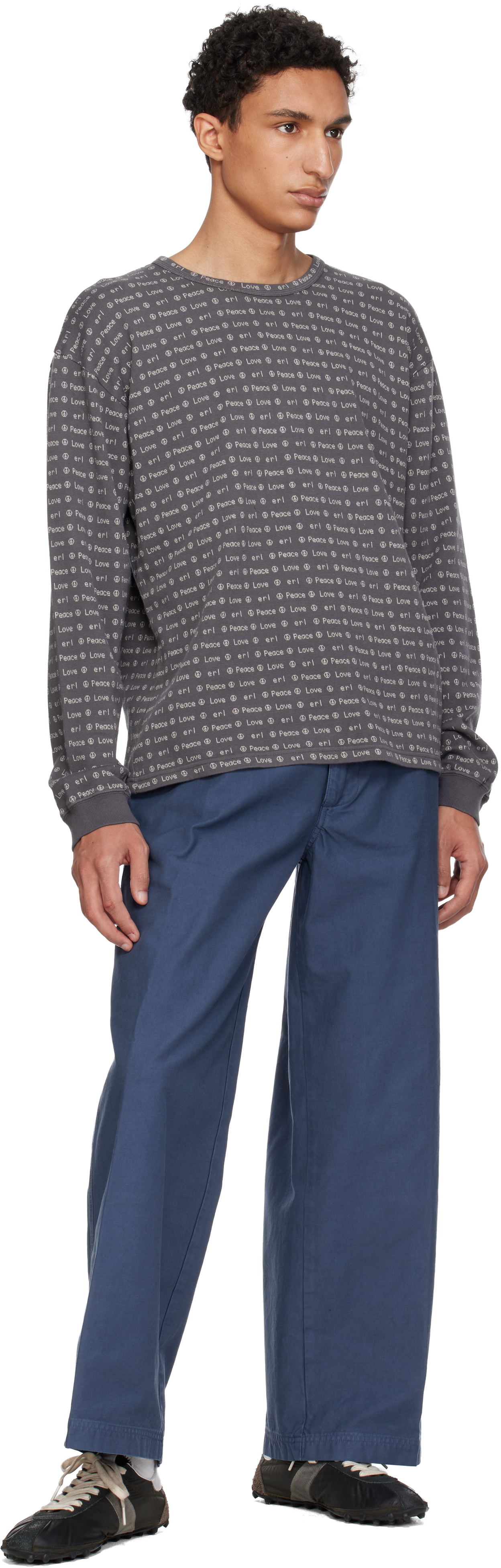Navy Chino Woven Trousers