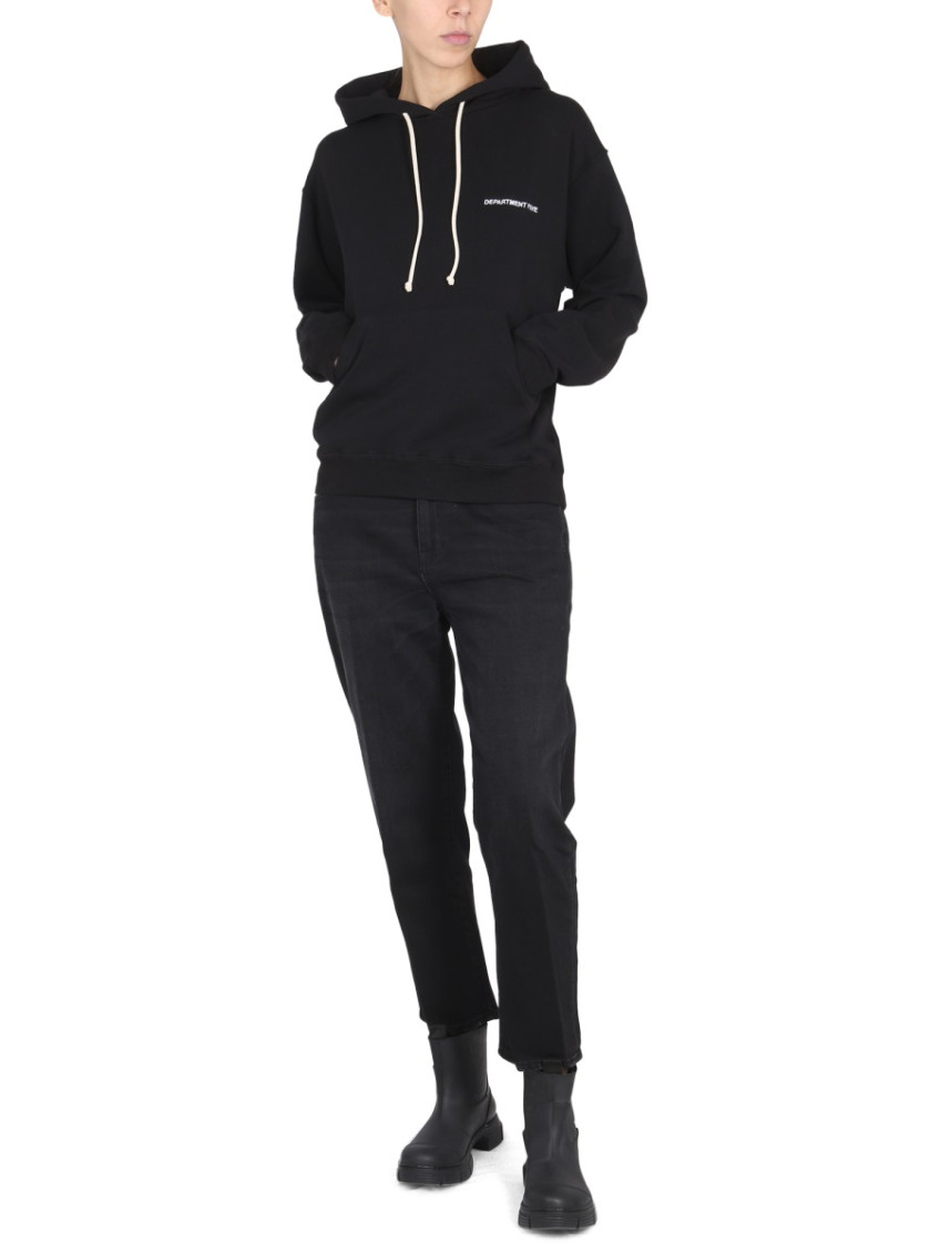 Black Logo Hood Sweatshirt