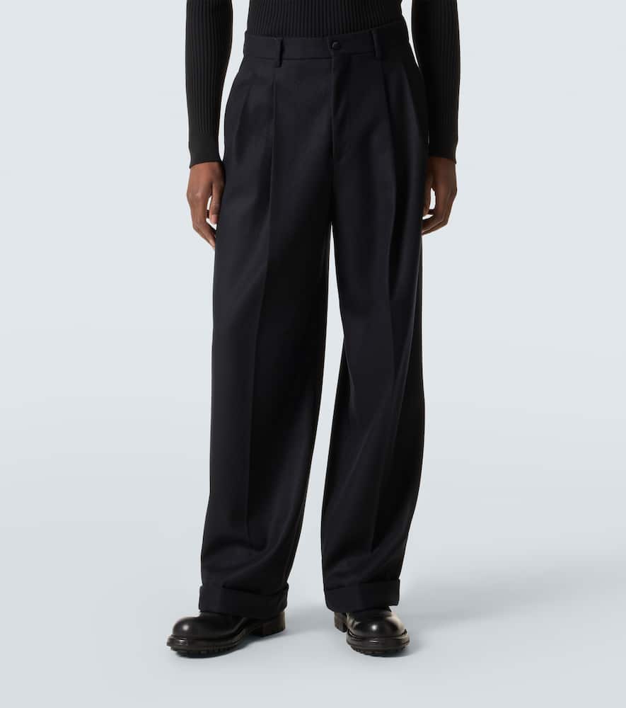 Virgin wool wide-leg pants