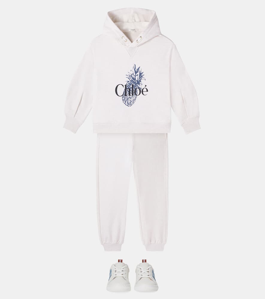 Chloé Kids Printed cotton jersey hoodie