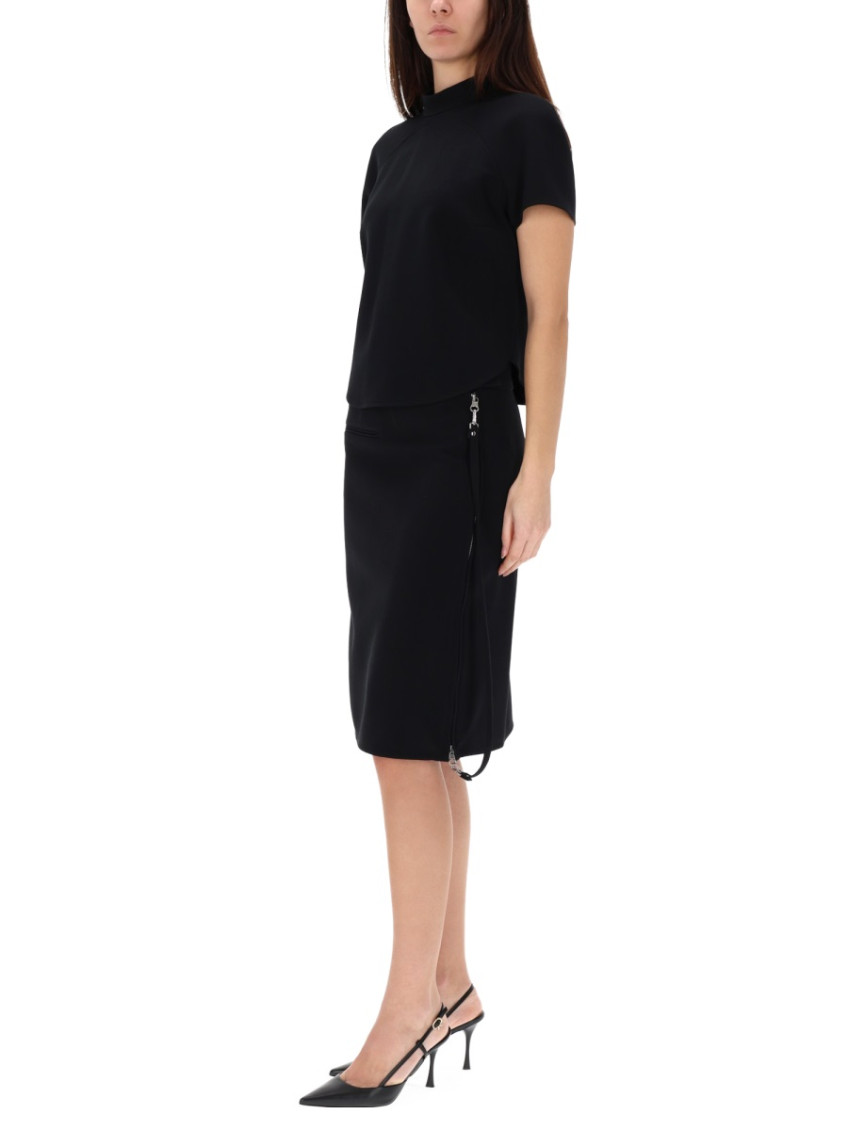 Black Solid Mock Collar Top