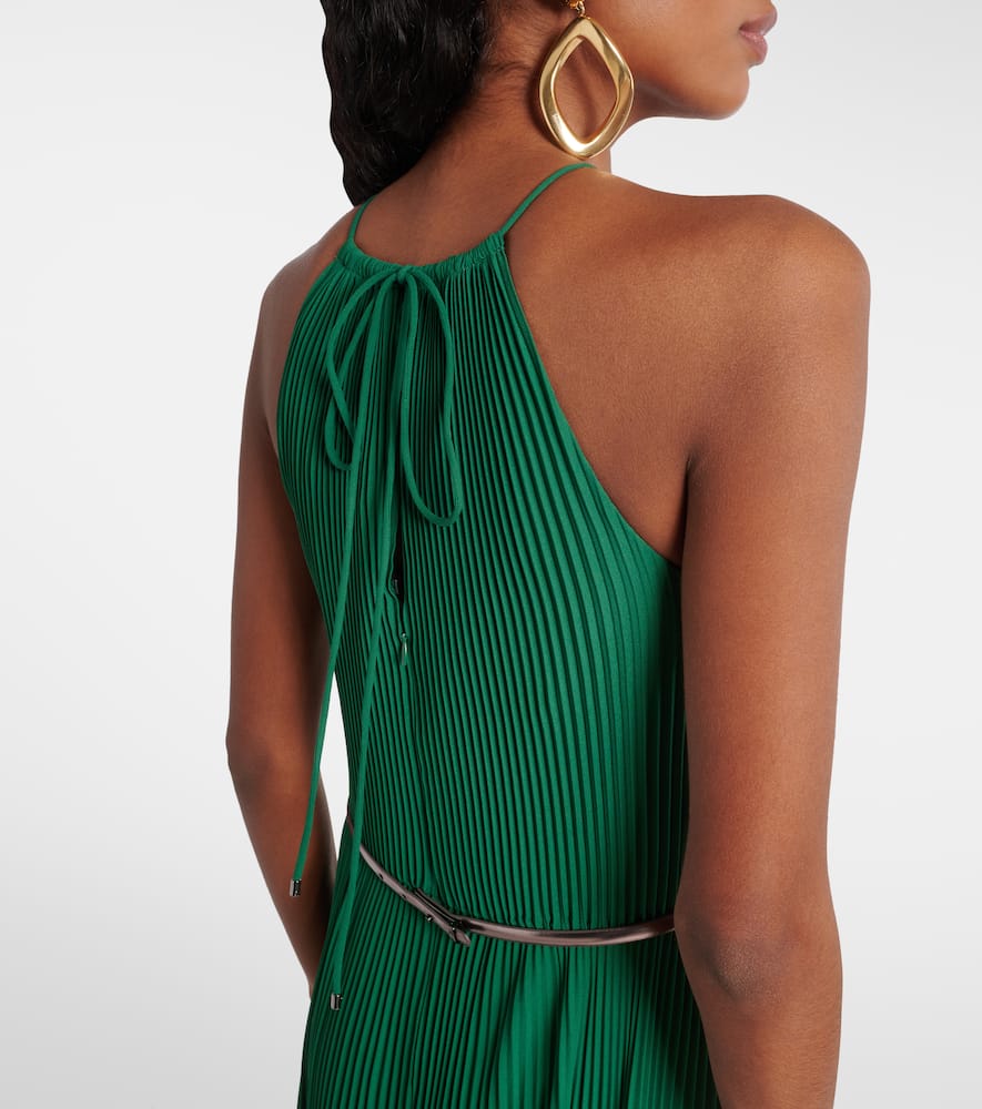 Gersa plissé sablé georgette gown