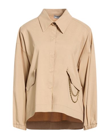 Woman Shirt Beige Size S Rayon, Nylon, Elastane
