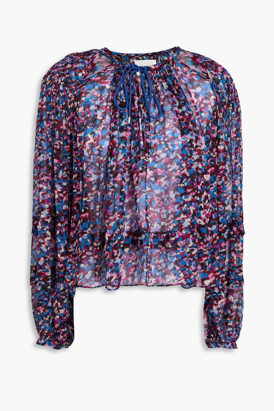 Felipa cutout printed crepon blouse - Blue - FR 34