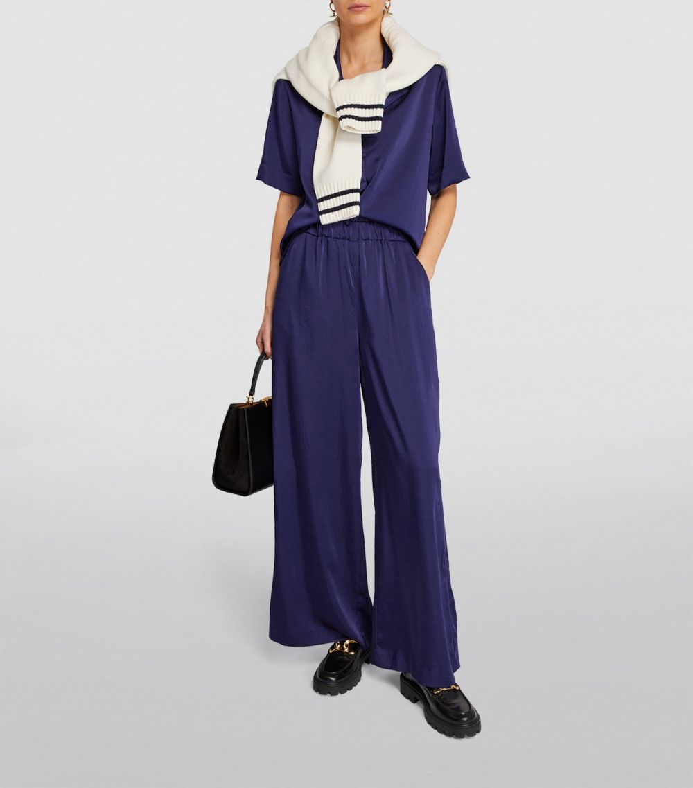 Satin Wide-Leg Trousers