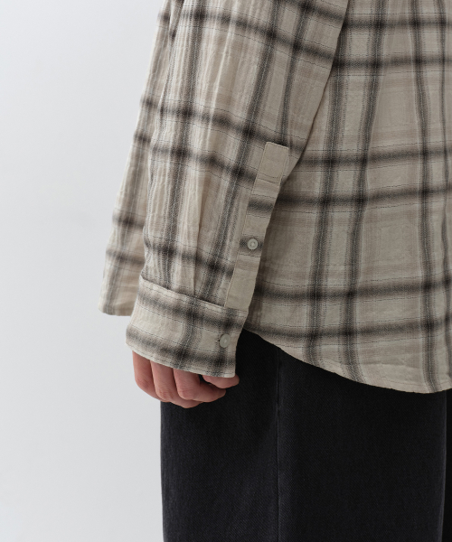 Relaxed Crinkle Ombre Check Shirt