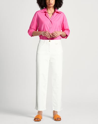 Woman Jeans Off white Size 26 Cotton, Elastane