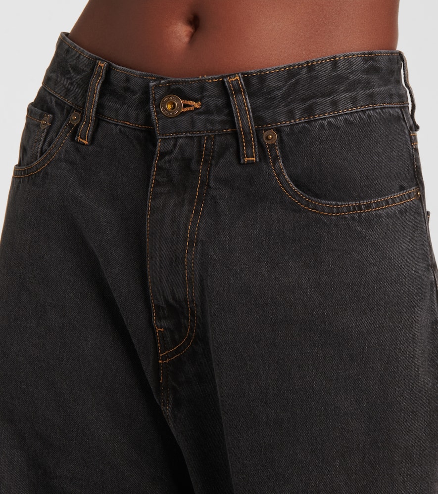 Evergreen Draped Cuff wide-leg jeans