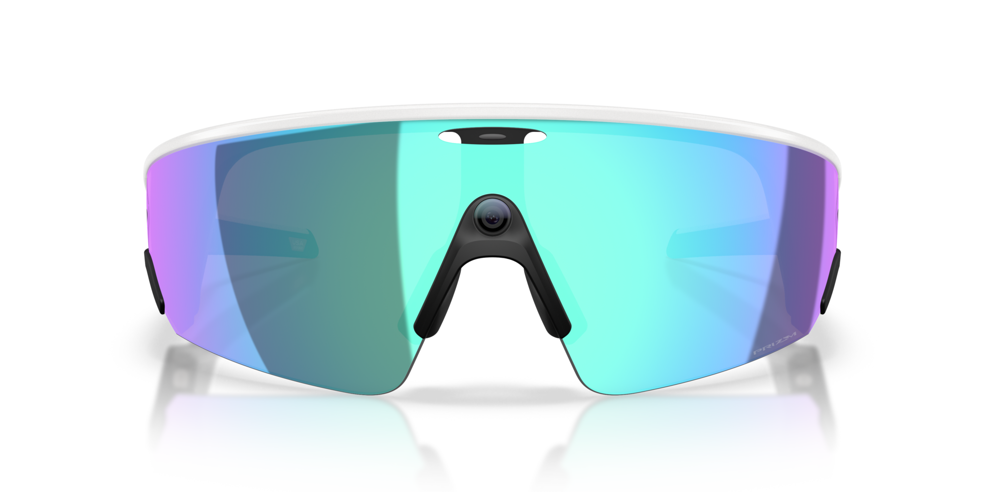 Oakley Unisex Oakley Meta OW8001 Vanguard 800106 Smart Glasses O_matter White Grey Geometric Mirrored Priz