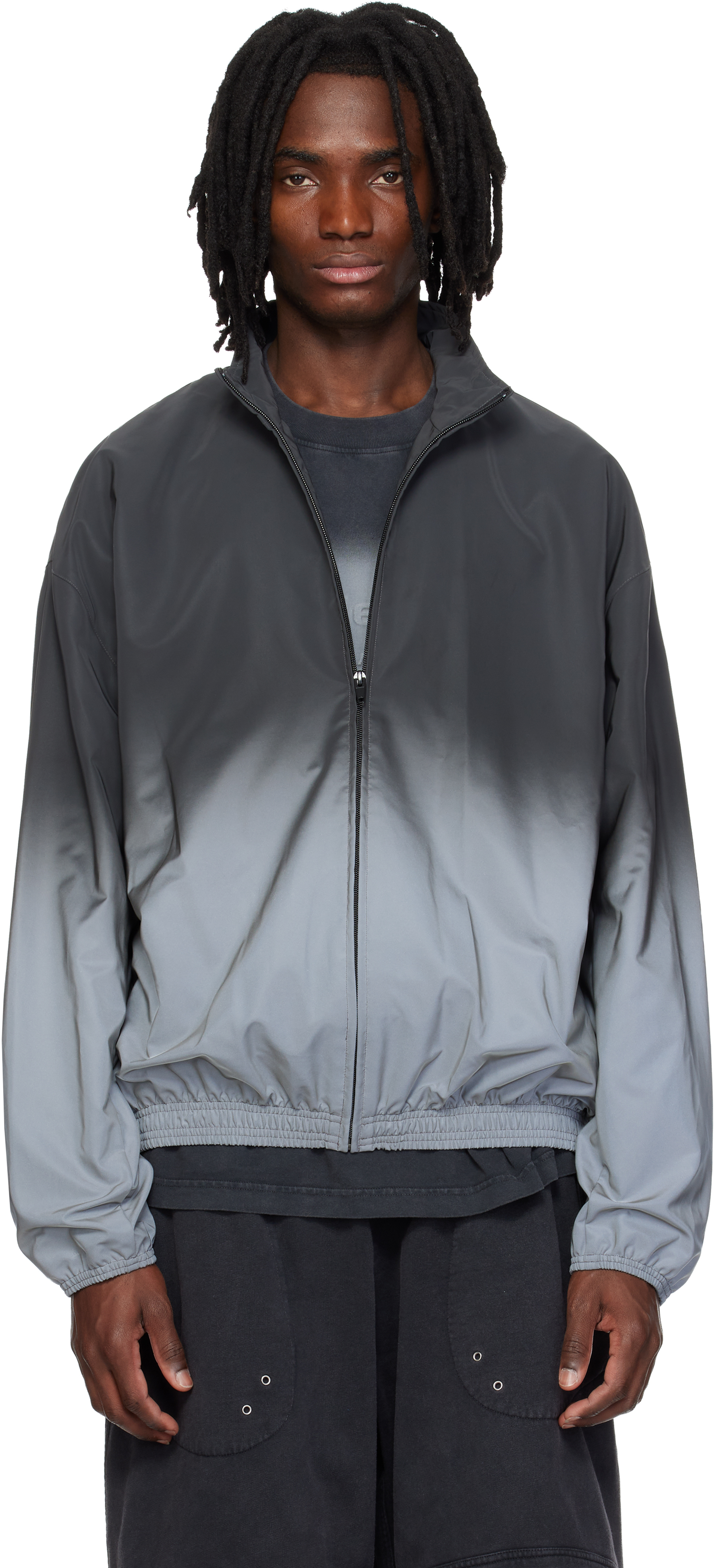 Gray & Silver Reflective Track Jacket