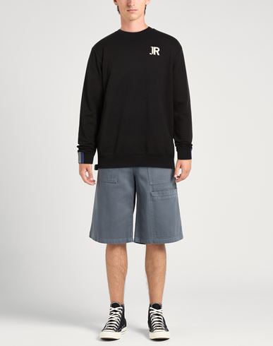 Man Sweatshirt Black Size L Cotton, Polyester