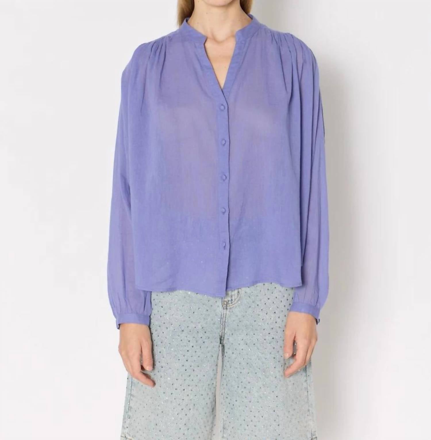 Cassandra Long Sleeve Blouse In Blackberry