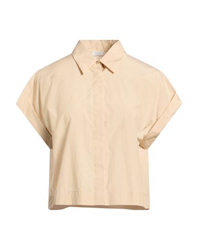 Woman Shirt Beige Size 6 Cotton, Polyester