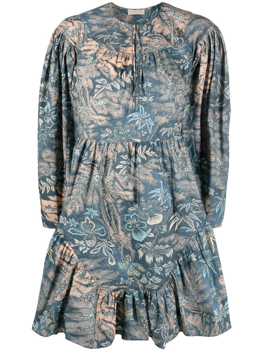 Leiko floral-print mini dress - Blue