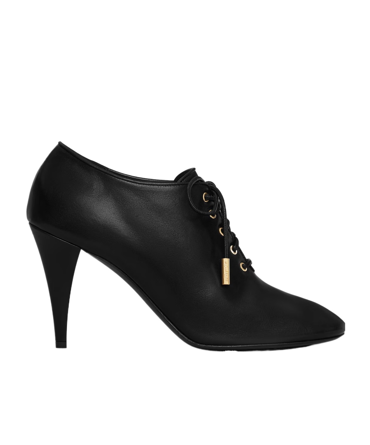 SOFT OXFORD LACE-UP HEELED BALLERINA IN calfskin - vegetal tanning