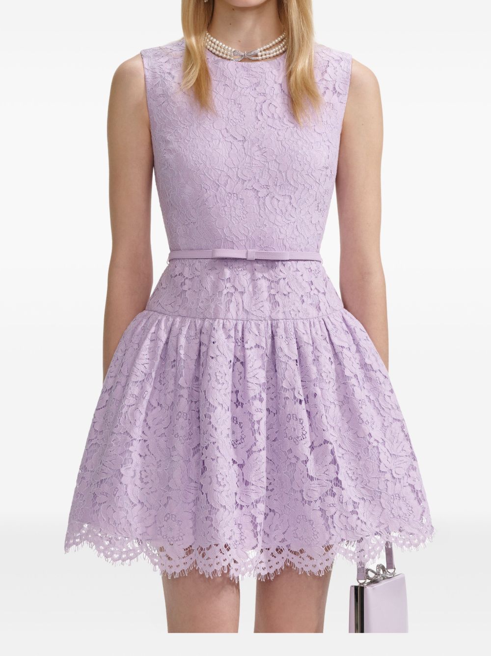 Embroidered-lace dress - Purple