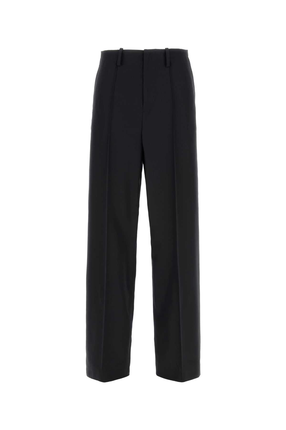 Virgin Wool Blend Trousers — Black