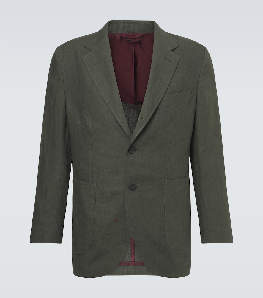 Single-breasted linen blazer