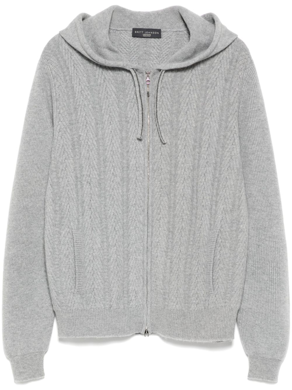 Herringbone cashmere hoodie - Grey