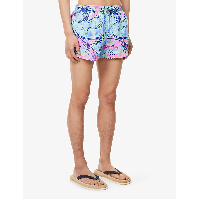 Mens Blue Fold Swim Shorts