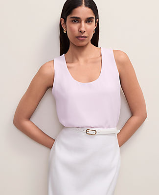 Ann Taylor Petite Mixed Media Tank Top