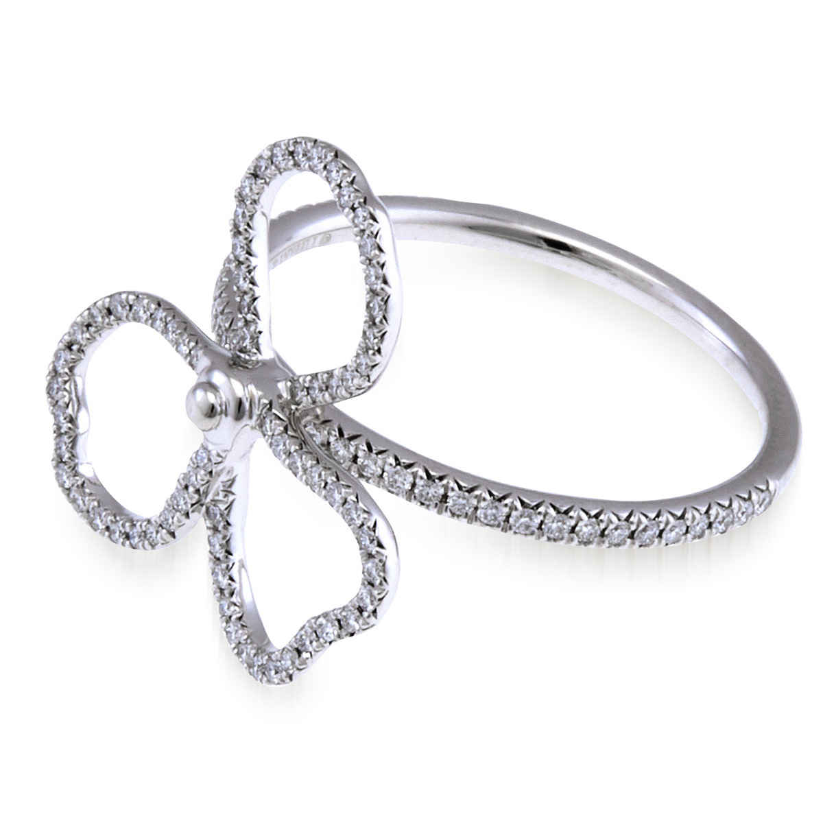 & CO. Ladies Paper Flowers Diamond Open Flower Ring