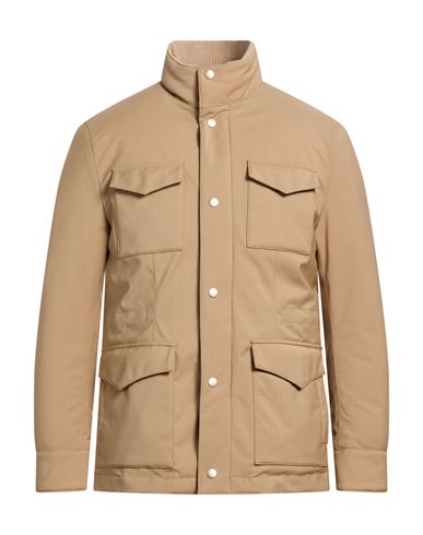 Man Puffer Light brown Size L Polyester, Wool, Polyurethane, Elastane