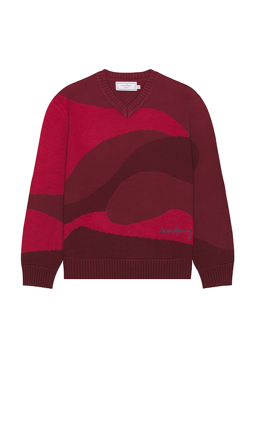 House of Sunny House of The Red Landscape Sweater in Ruby Red. XS also in L, M, S, XL/1X