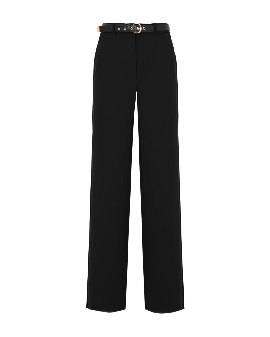 Black Relaxed Flat Front Pants