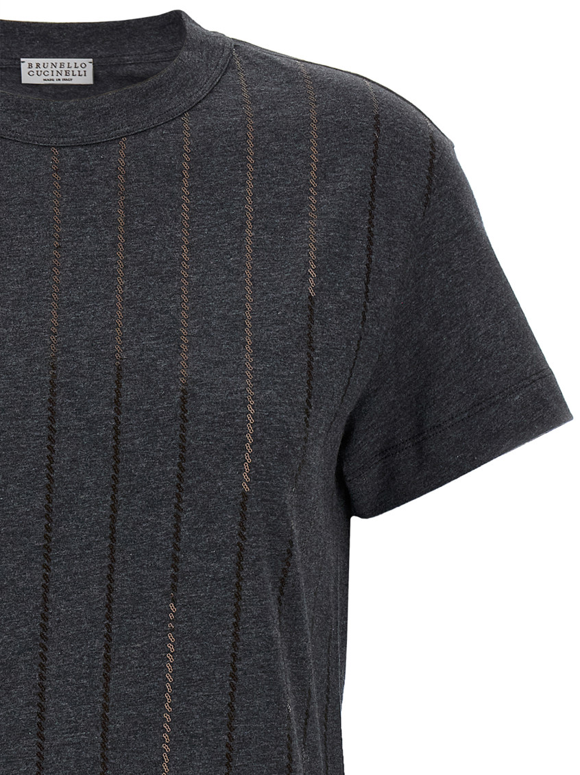 Brunello Cucinelli - Micro Sequin T-Shirt Gray