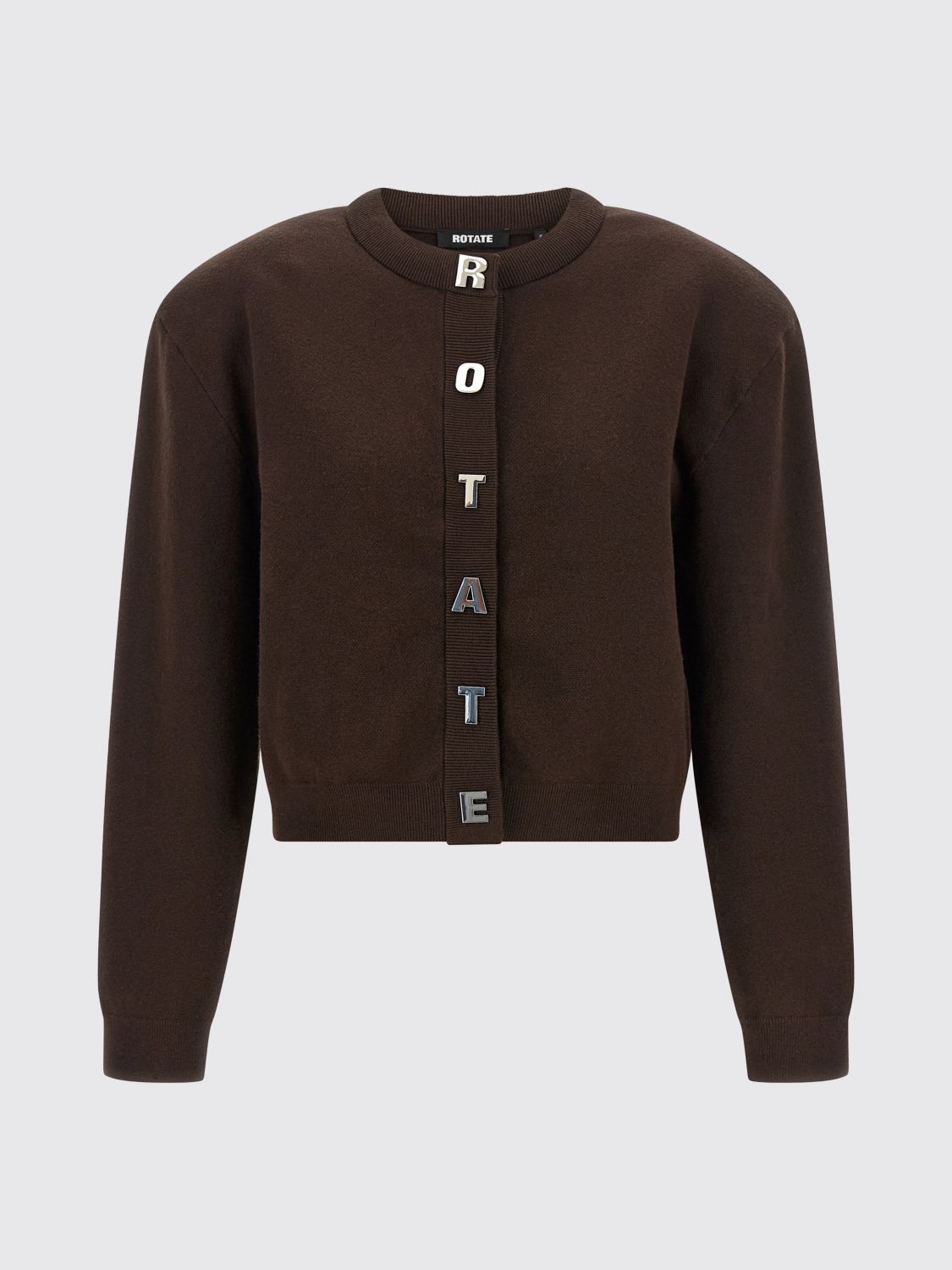 Crewneck Cardigan in Cotton and Cashmere with Logo Lettering