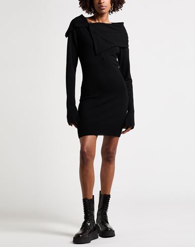 Woman Mini dress Black Size 6 Virgin Wool, Cashmere
