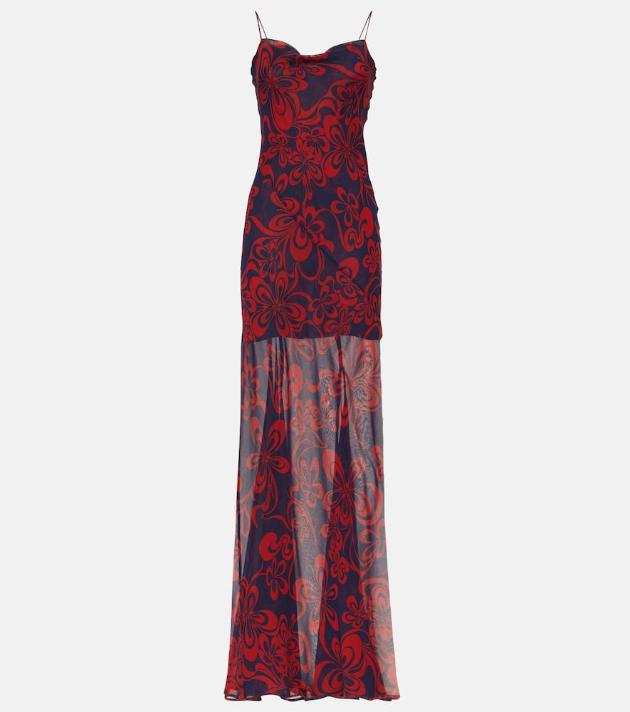Printed silk georgette maxi dress